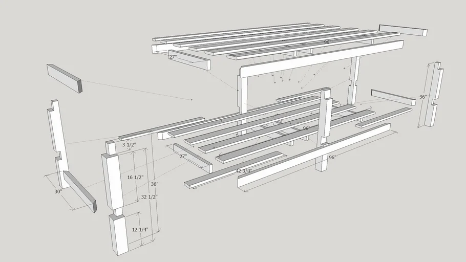 Potting Bench- Exploded View