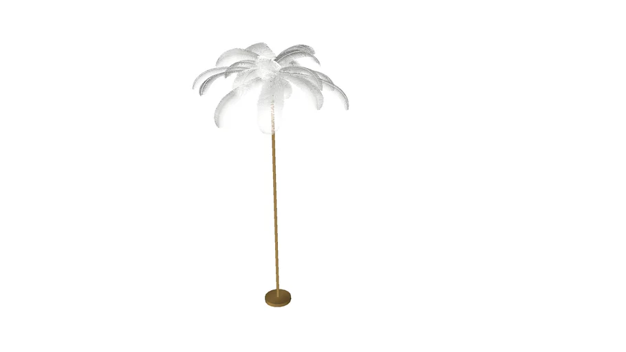 53750 Floor Lamp Feather Palm White 165cm