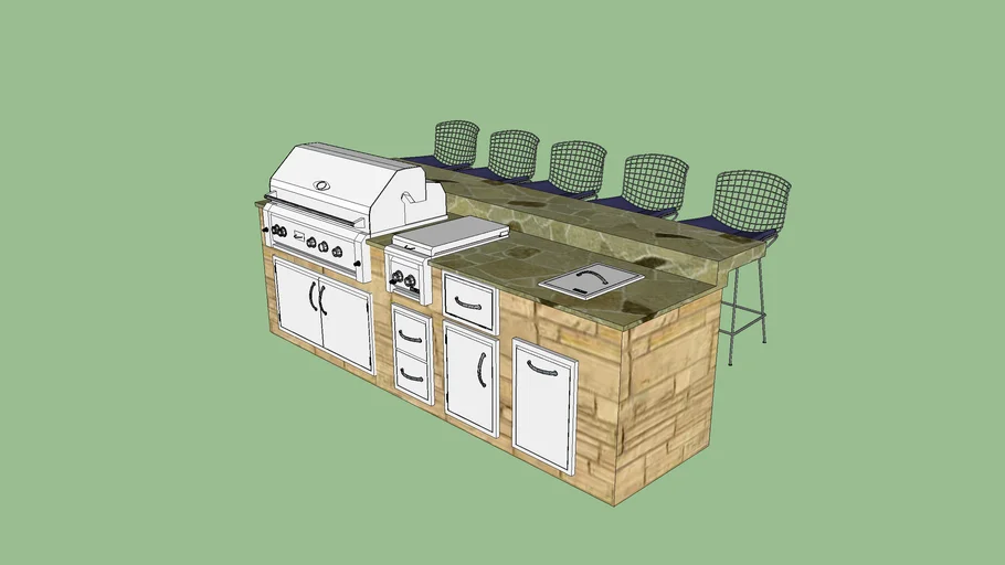 BBQ Counter with raised countertop