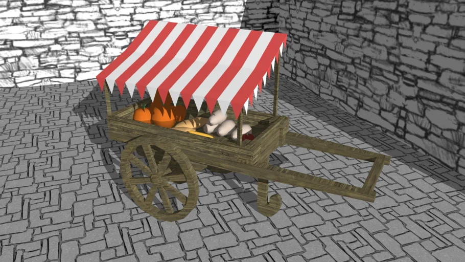 Hand-pulled cart / market stall