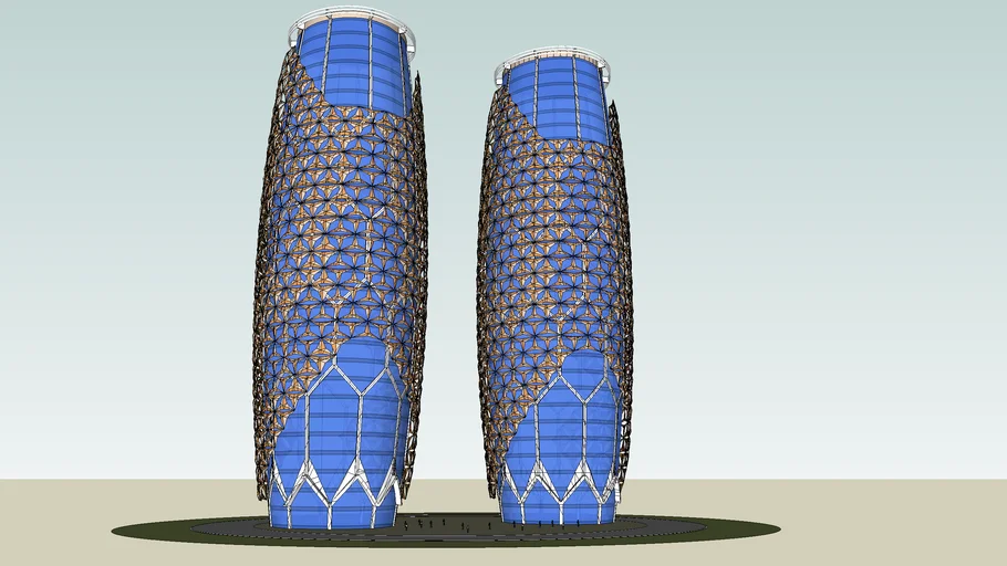 GLASS TOWER WITH PATTERN