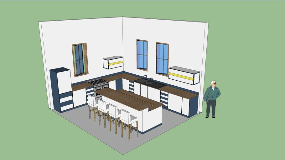 Cuisine aménagé avec Îlot central