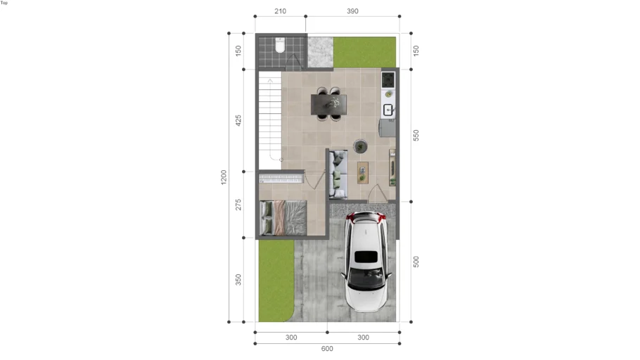 Denah 2D Sketchup