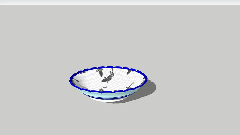 Plate with fish print