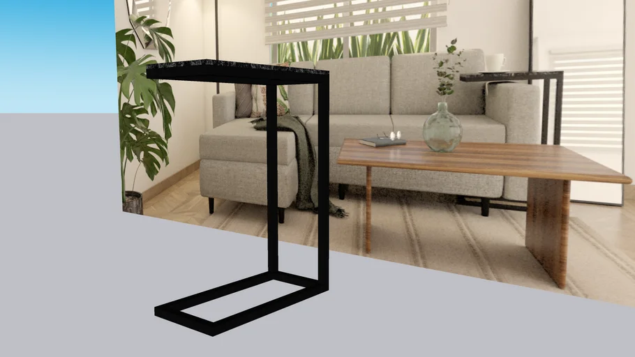 MESA LATERAL IVANNA MARMOL NEGRO PH MUEBLES
