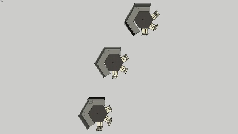 hexagonal booth seating