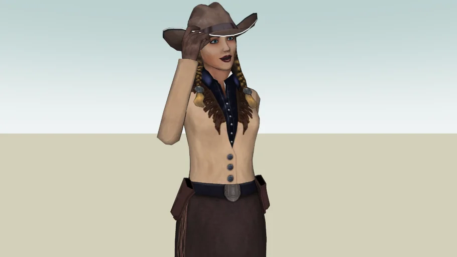 3D Female Cowgirl Character