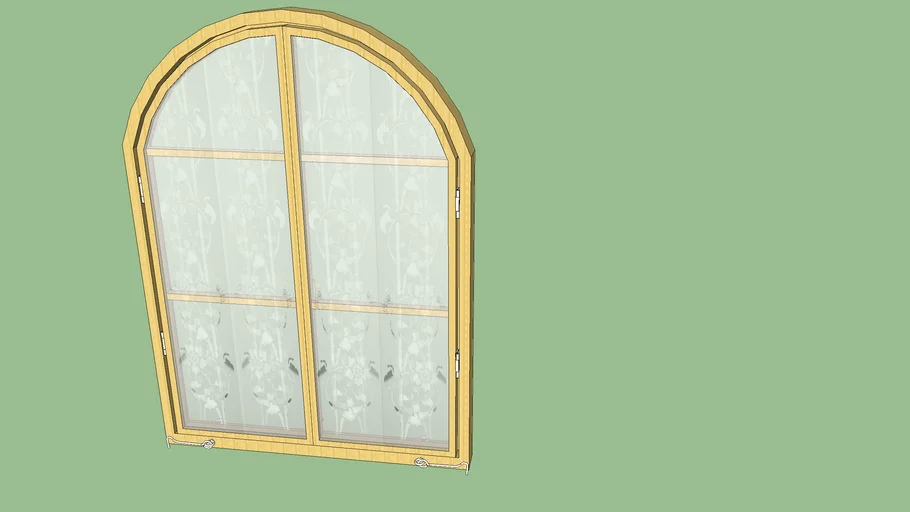 Glazed Wooden Arch Window
