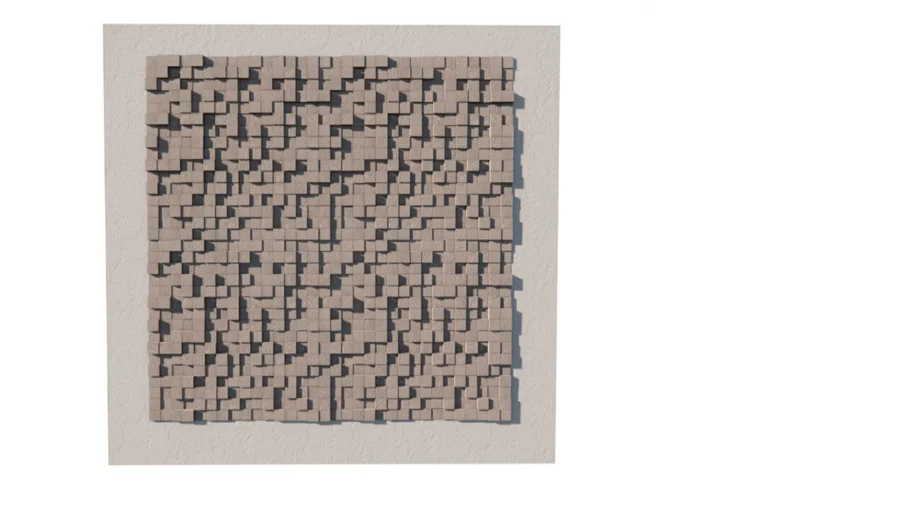 Random wood cubes panel