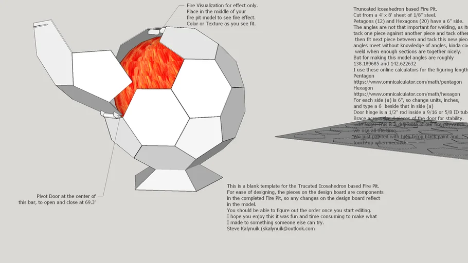 Truncated Icosahedron based Fire Pit Blank
