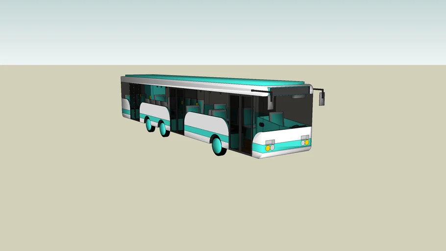 City Bus with Interior Decoration