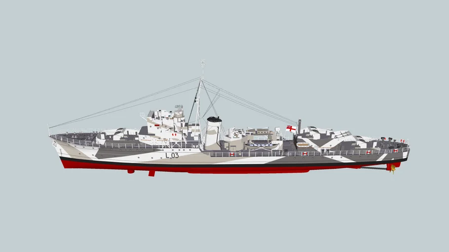  HMS Badsworth British escort destroyer.Type II Hunt class.(1942)