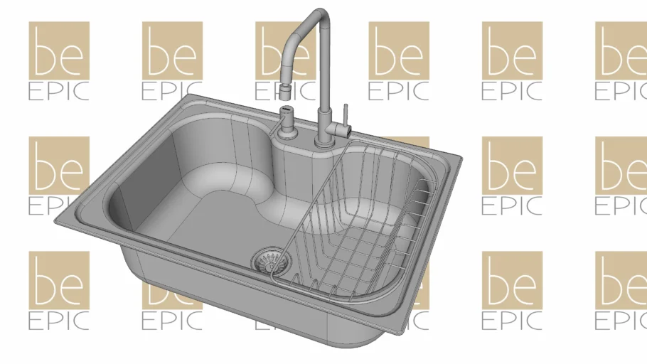 Cuba de Sobrepor em Aço Inox Morgana 60 FX com Válvula, Dosador de Sabão, Cesto Aramado e Torneira -