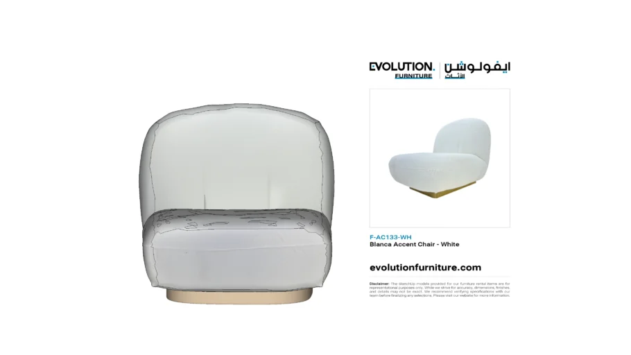 Blanca Accent Chair - White (F-AC133-WH)