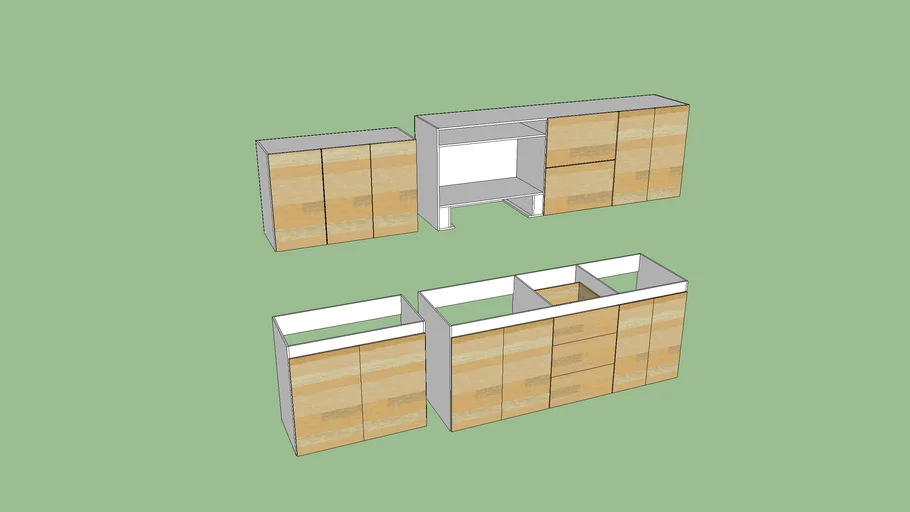 Mueble Cocina Lineal Estructura