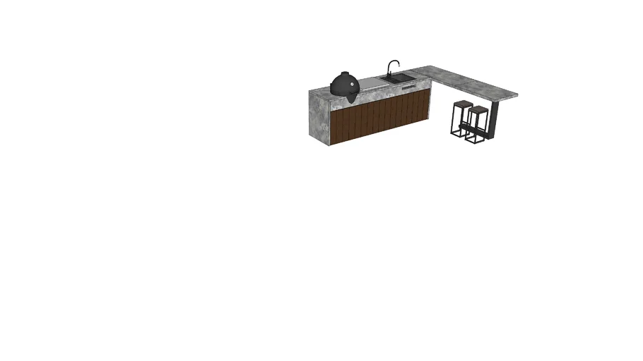 Outdoor kitchen/ grill zone