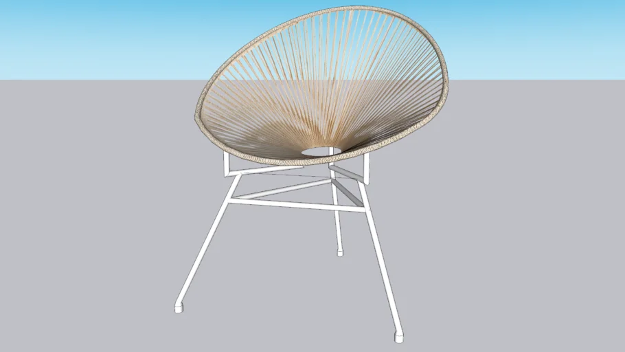 COPACABANA, Fauteuil en cordes de coton et métal blanc, Maisons du monde, ref : 155848, prix : 99,99 €