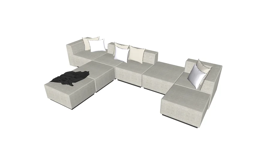 Sofa with pillow and fabric