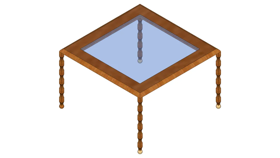 mesa madera y vidrio