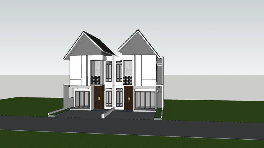 Modeling Rumah 2 Lantai Tropis Minimalis