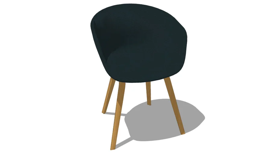 HAY About A Chair–With Arms–4-Leg Molded Wood Base–Fully Upholstered