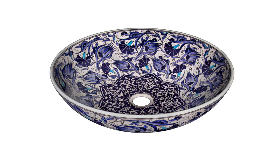 Irmak II - Hand Painted Turkish Washbasin