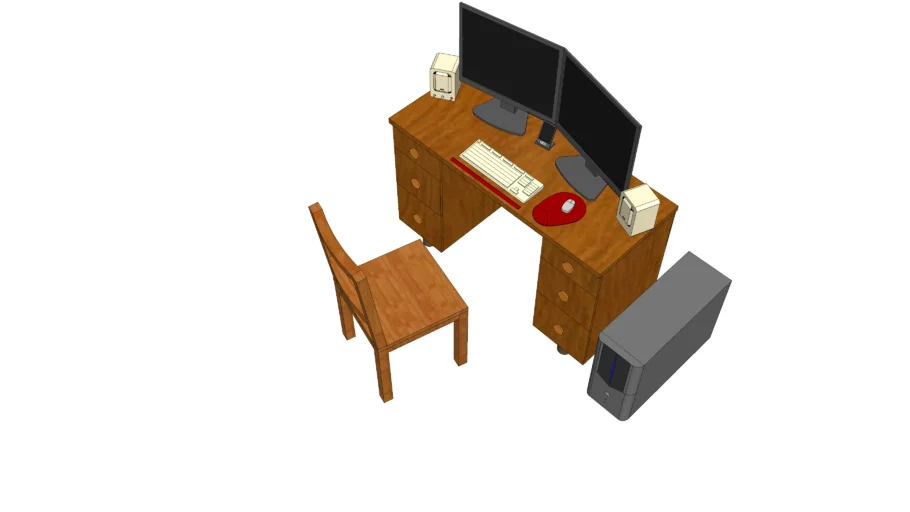Wood Computer Desk | 3D Warehouse