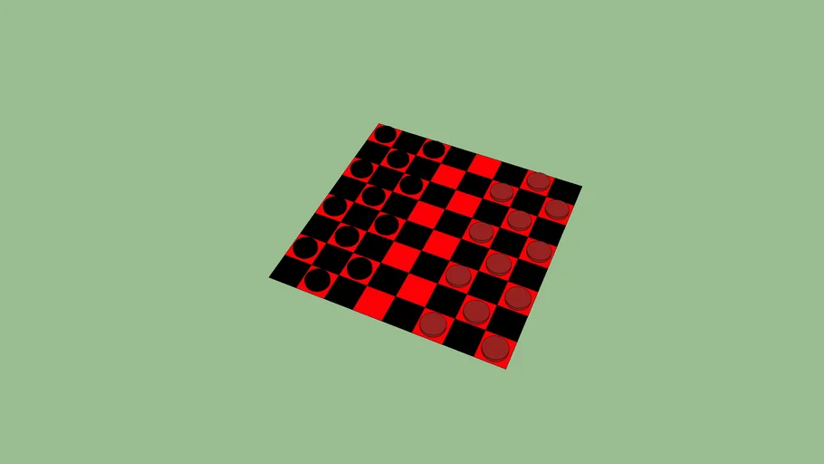 Checker Board with Peices | 3D Warehouse