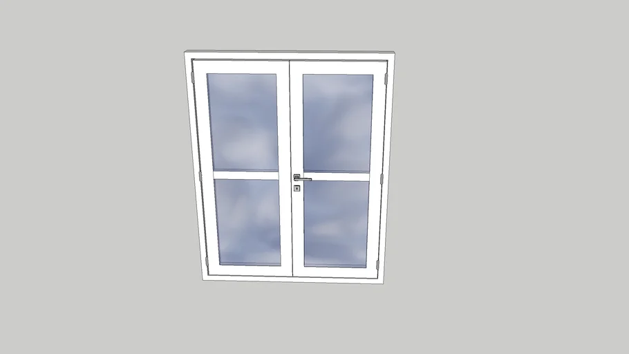 Puerta doble con vidrio