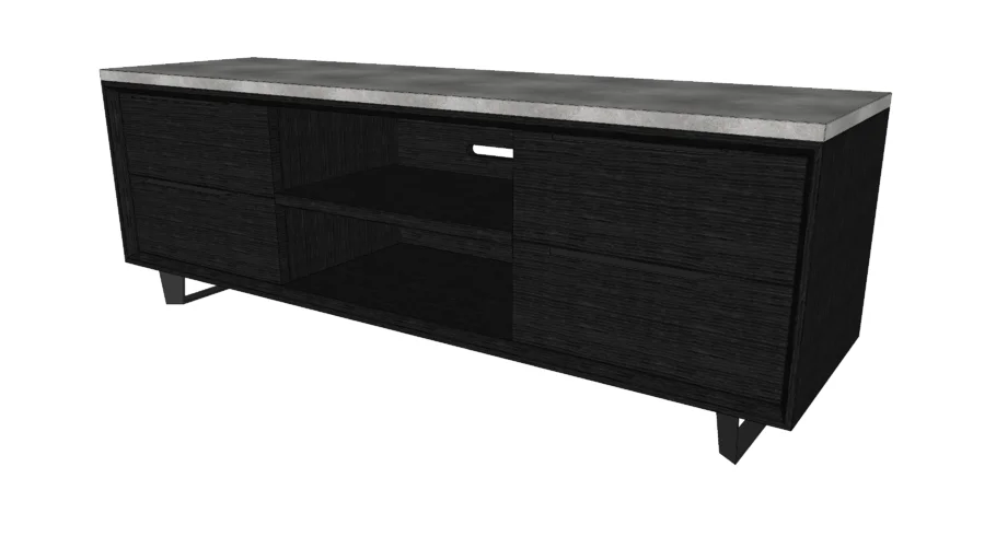 Amsterdam Media Cabinet in Gray Oak and Gray Concrete by Modloft