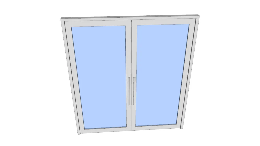 GLASS DOUBLE DOOR WITH PUSH /PULL HANDLE