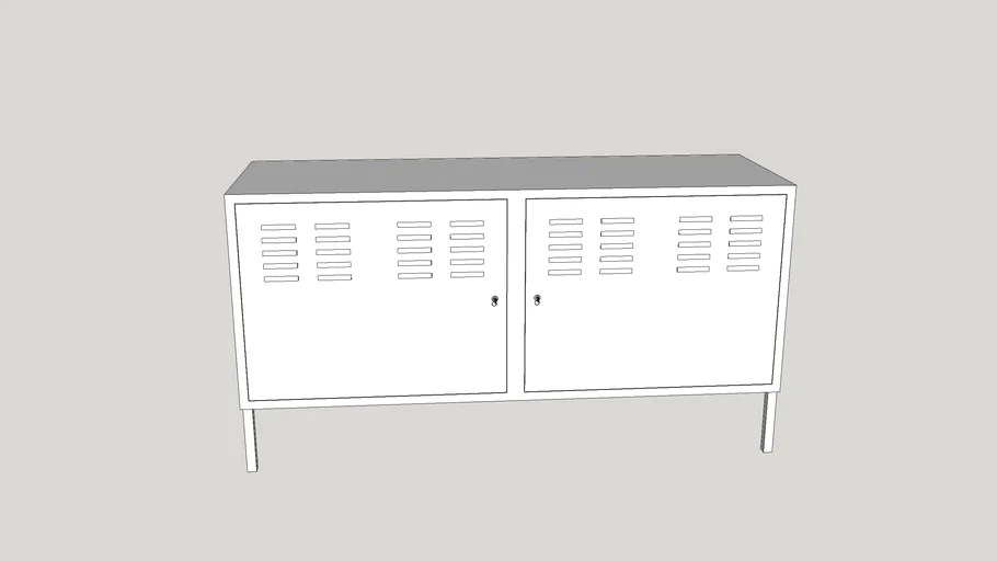 Ikea White Cabinet Tv Stand Multi-use Lockable
