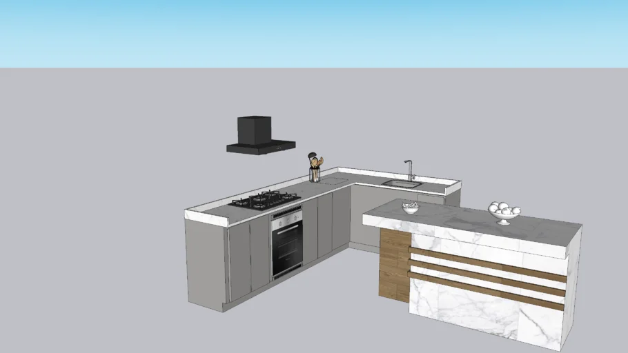 COCINA CON BARRA ISLA