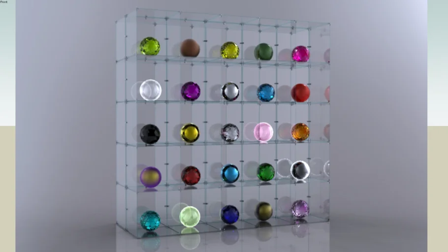 Double Sided Glass Cube Display, 5 x 5
