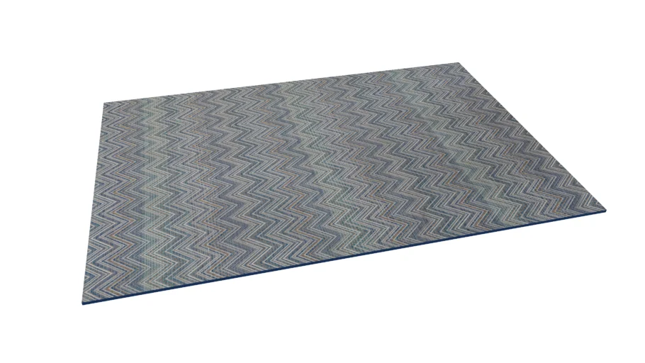 56150 Outdoor Carpet Zigzag Blue 230x330cm