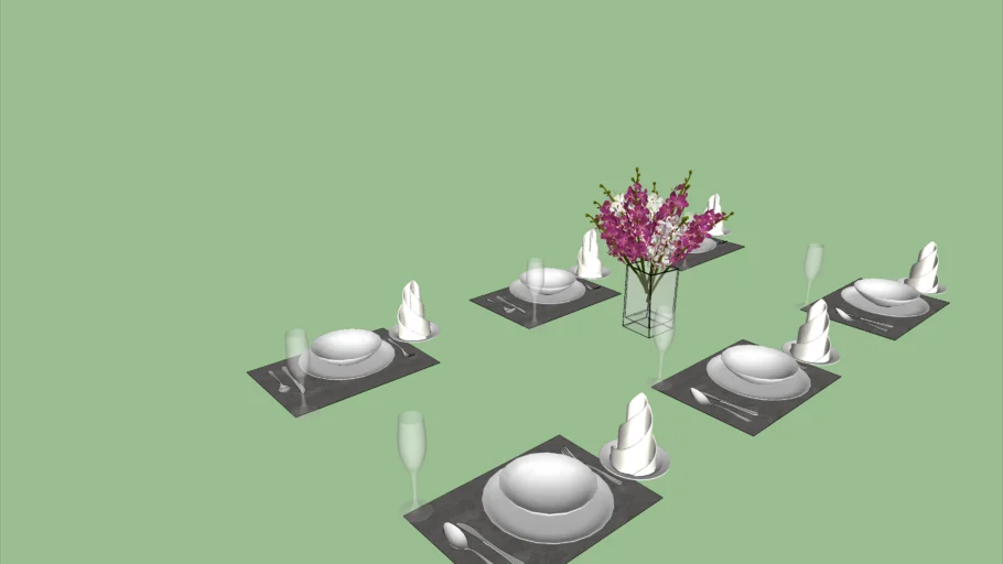 set meja makan dining table | 3D Warehouse