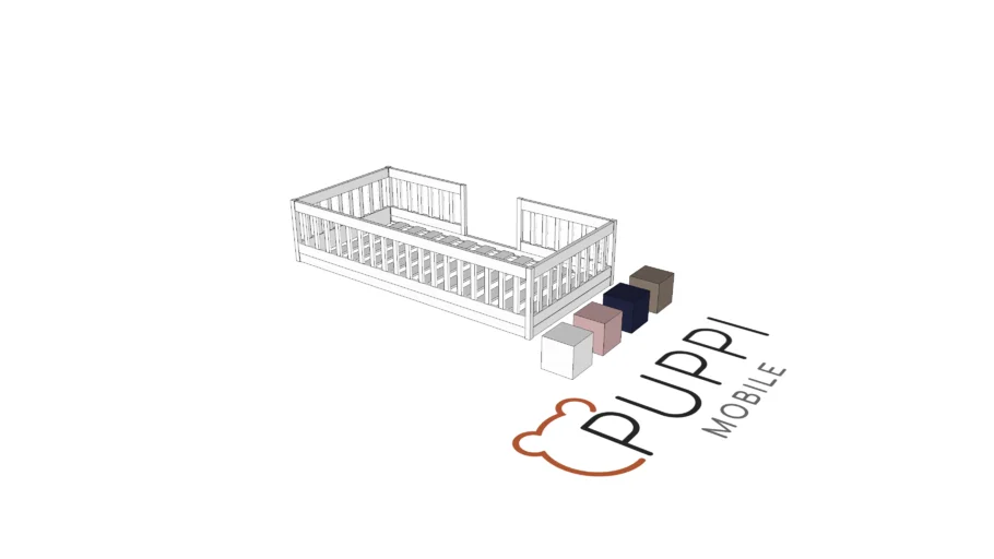 Cama Montessori Infantil Cercadinho Solteiro - Puppi Mobile