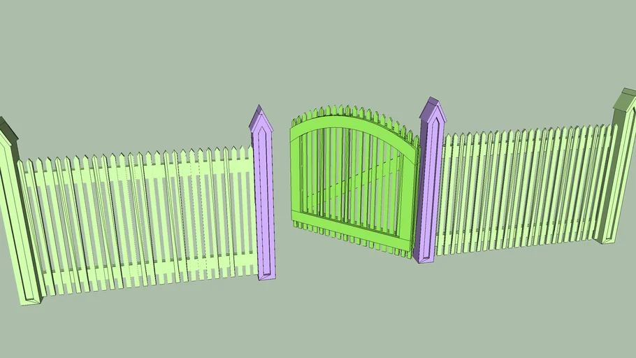 Low Picket Fence with Arched Gate