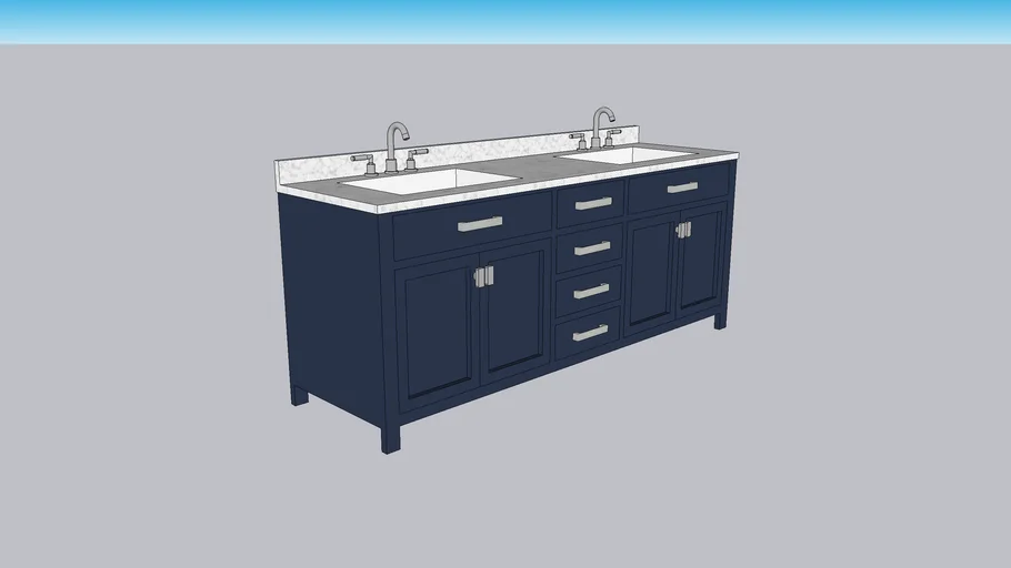 72'' blue double vanity