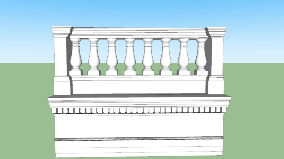 Balustrade above entablature