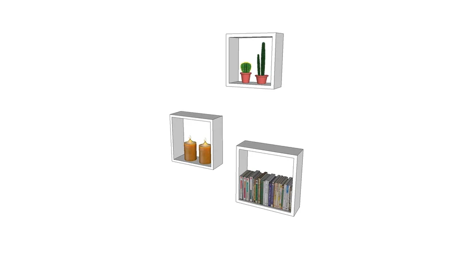 spaceo etagere 3 cubes blancs.skp