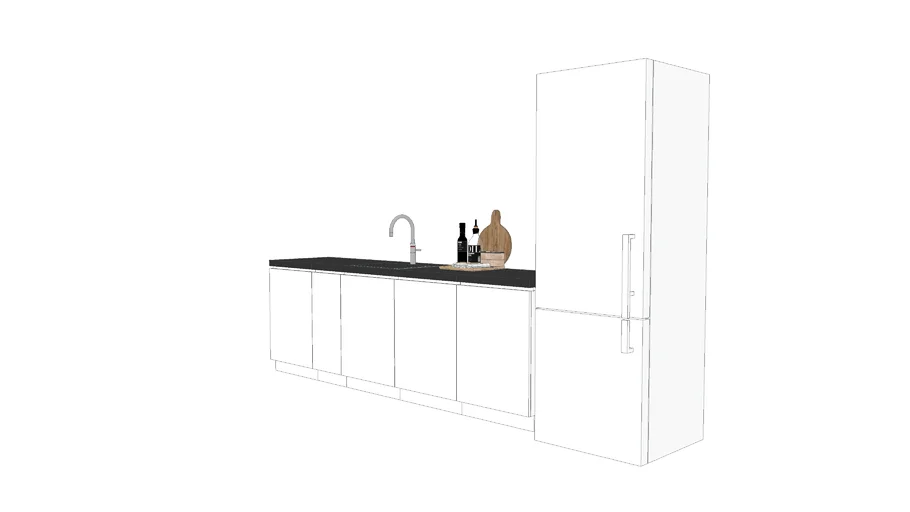 Basic kitchen black and white | 3D Warehouse
