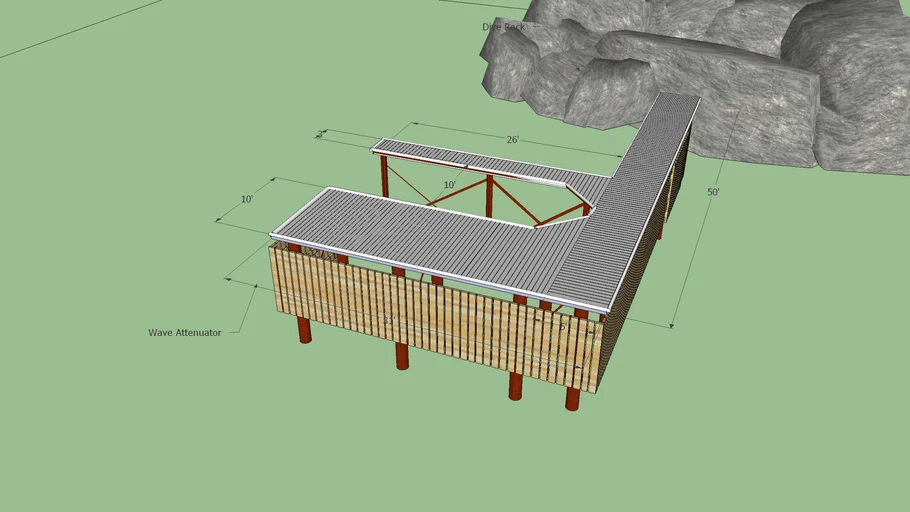 Pier Frame Dock w/ Wave Attenuator