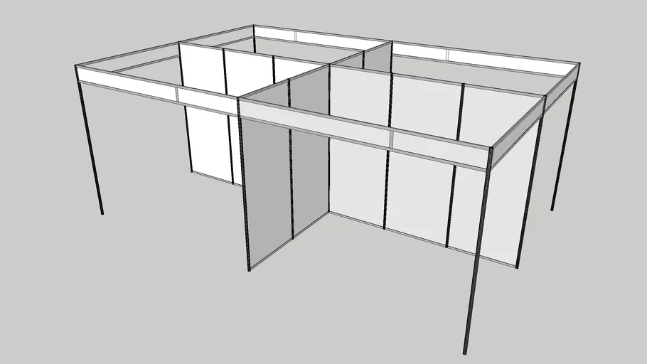 3m x 2m Shell Scheme Octanorm (Bank of 4, 2 open sides)