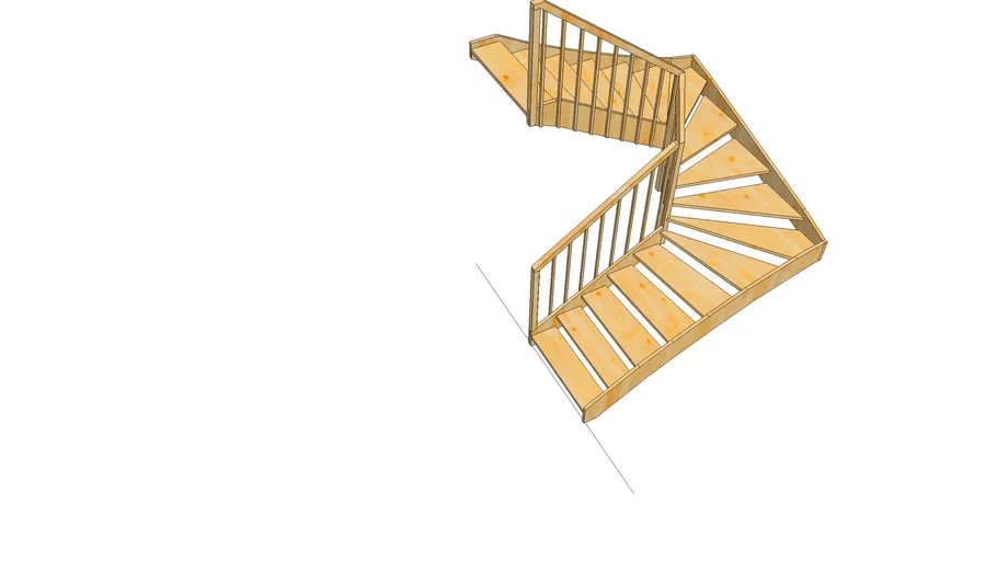 Stair turn U simple