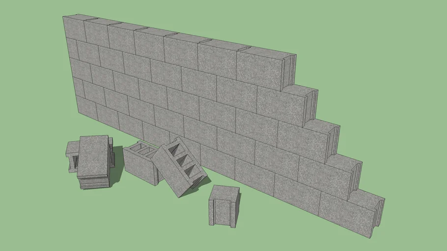 Cement block wall