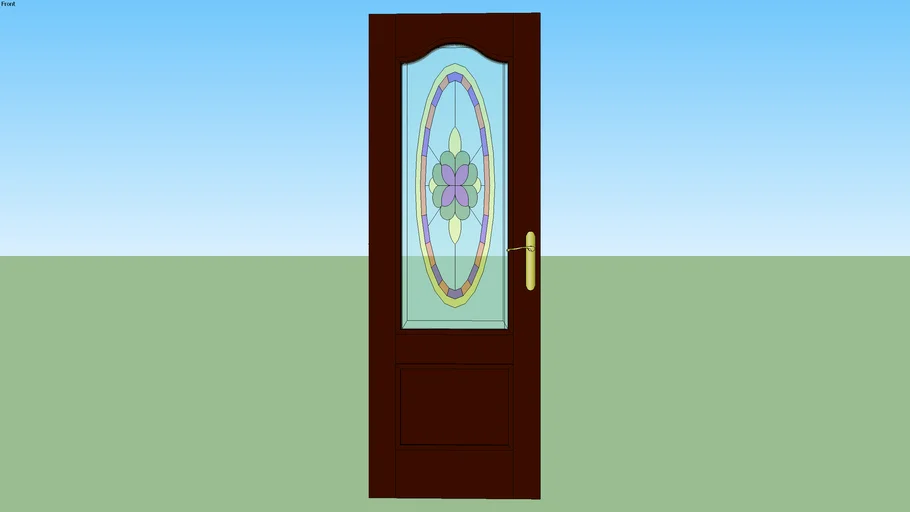 Puerta interior con vitral