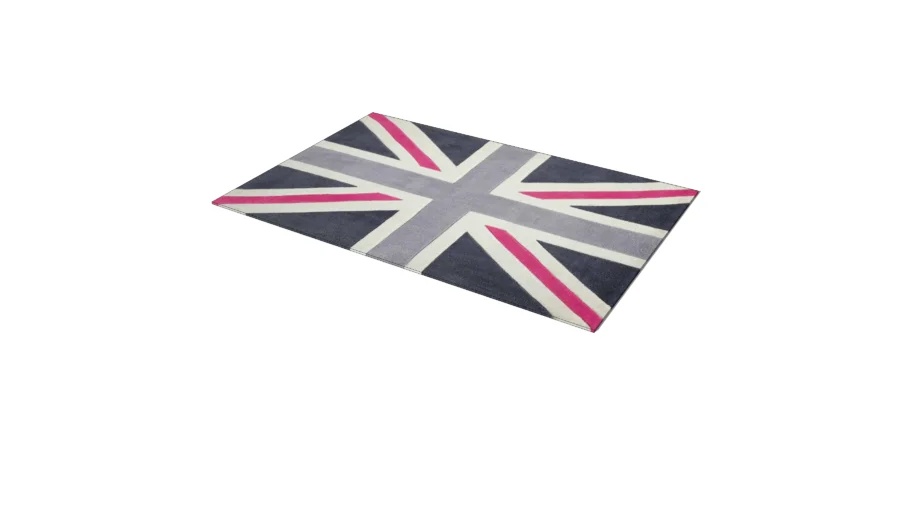 grand Tapis Union Jack rose 120x180, Maisons du monde. Réf. 135354 prix: 99,00 €