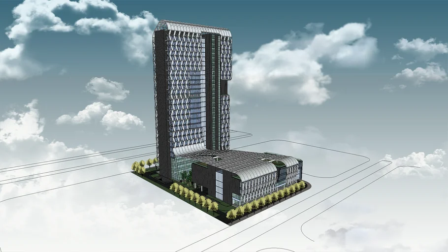 Sketchup hotel building G5