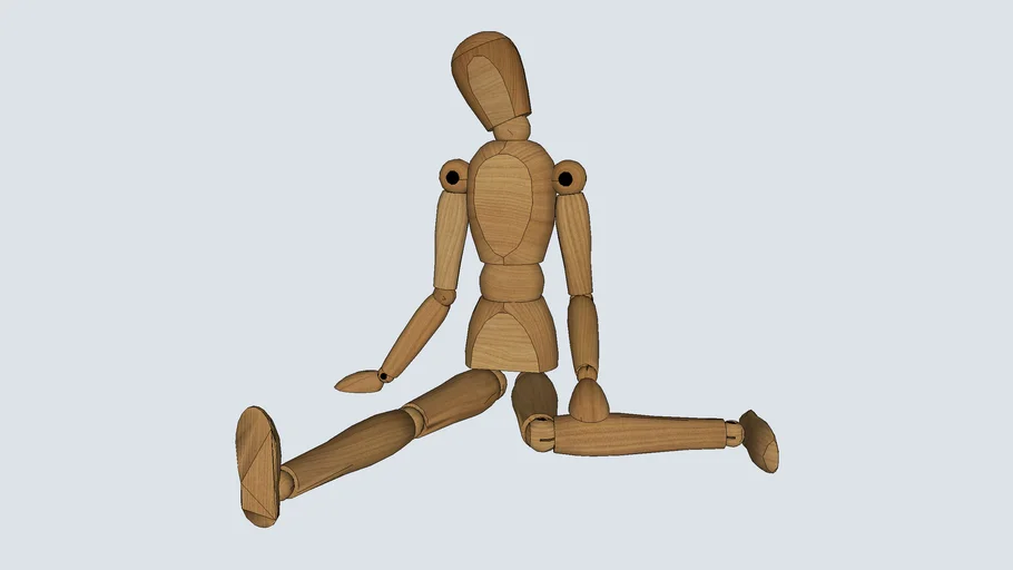 Boneco articulado de madeira